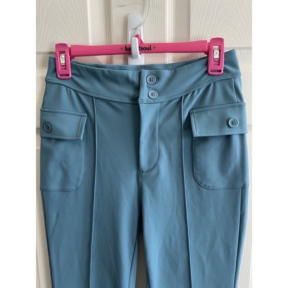 HALARA Blue Green Sculpt Knit Booty Boost High Waist Flare Pants Sz M NWT - Picture 2 of 11